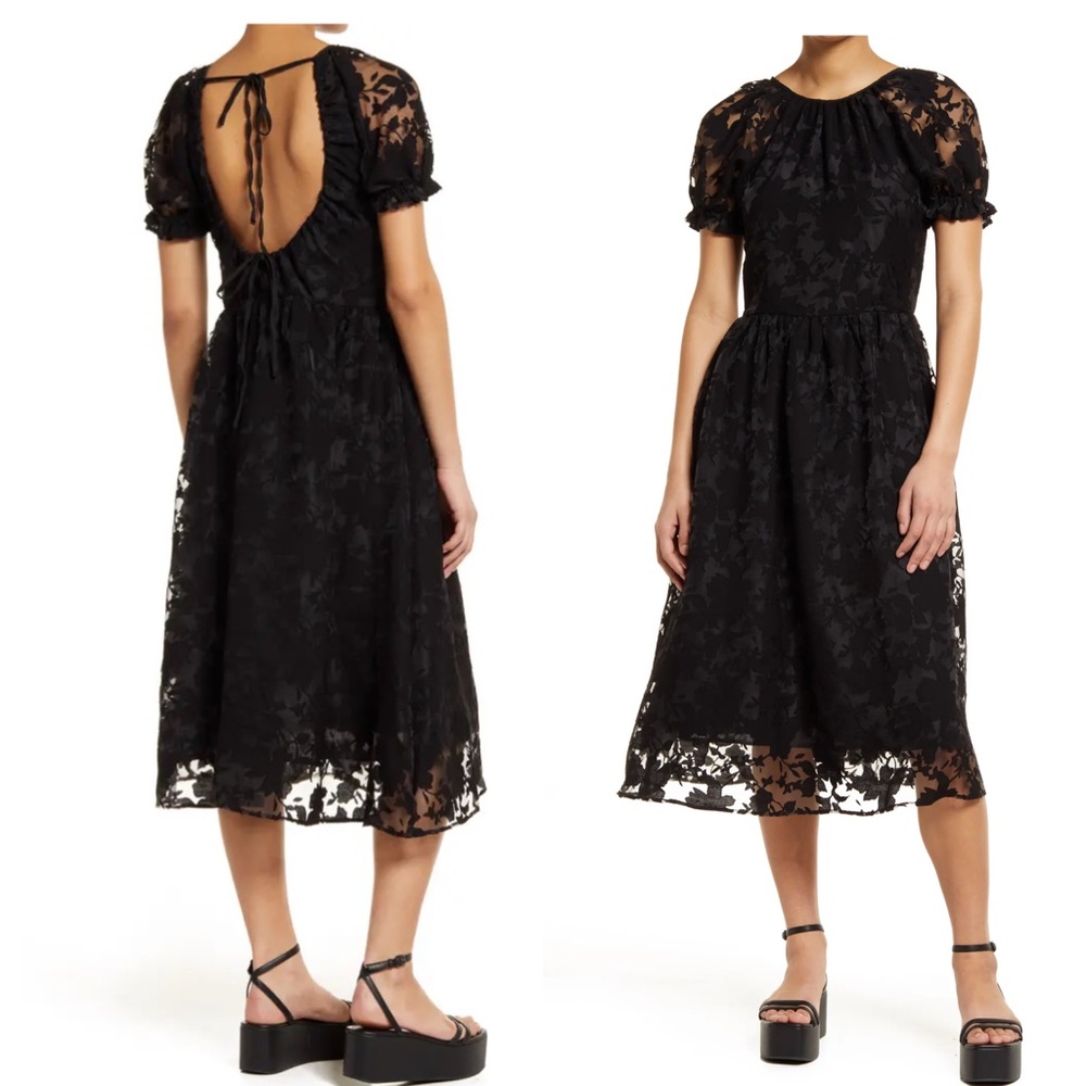 𝗧𝗢𝗣𝗦𝗛𝗢𝗣 Semisheer Midi Dress